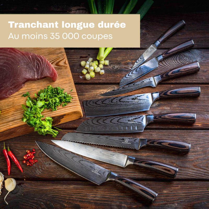 Coffret premium x8 couteaux de chef