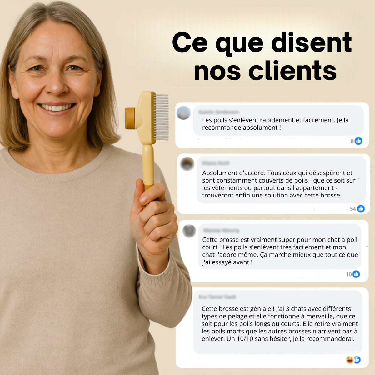 Brosse anti-poils pour Chat