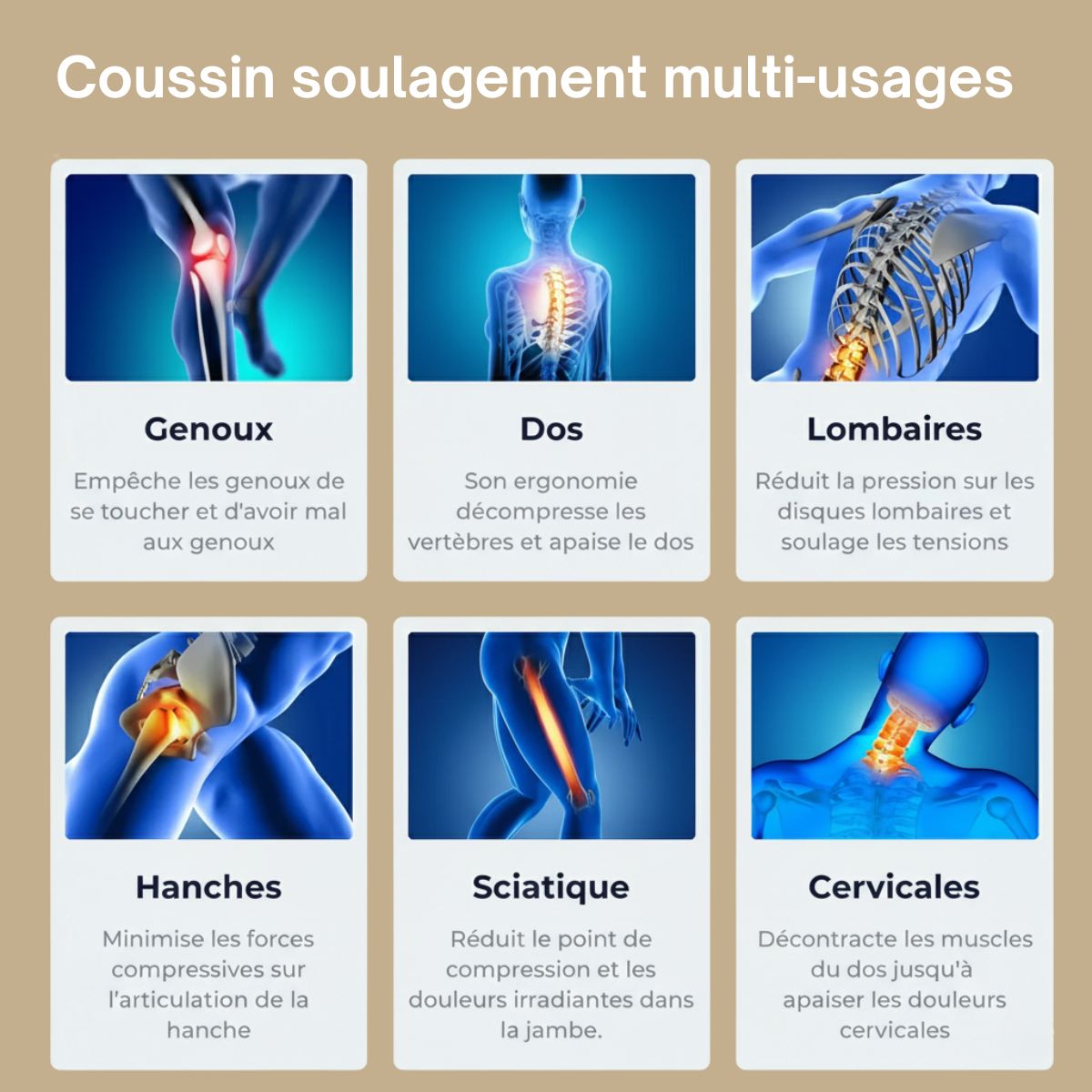 Coussin de genoux orthopédique