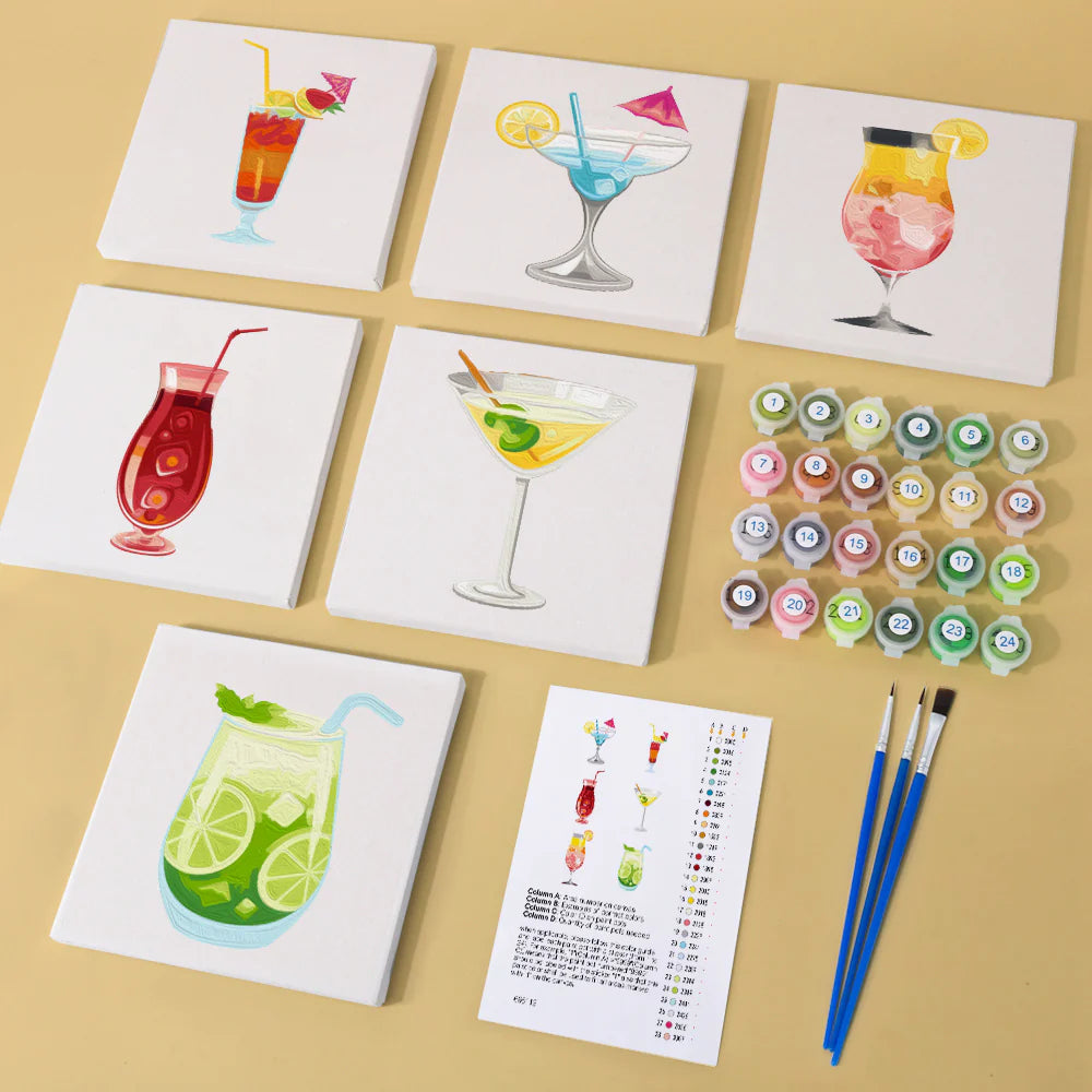 Kit de peinture aux numéros - Cocktail Set