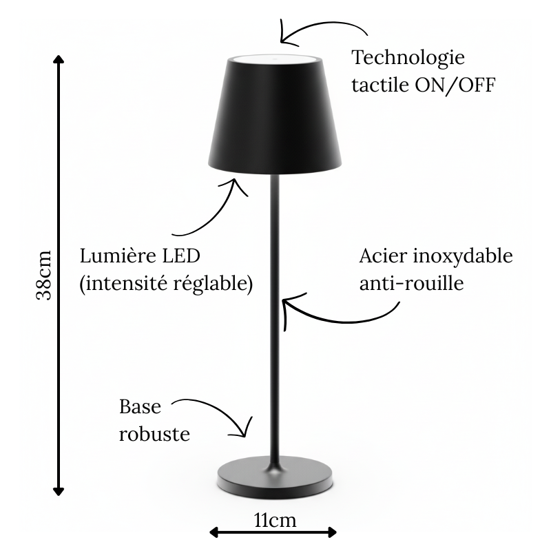 Lampe de table sans fil rechargeable Aura